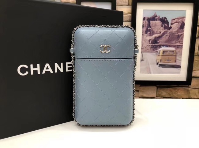 Designer Chanel Flap Original Mobile phone bag 55699 blue HY2430vs94