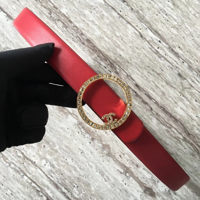 Designer Chanel Original Calf leather Belt 56991 red HY14840vs94