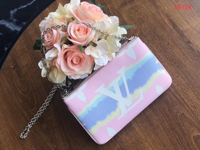 Designer Replica Louis vuitton original ESCALE POCHETTE DOUBLE ZIP clutch bag M69124 pink HY1992CF36