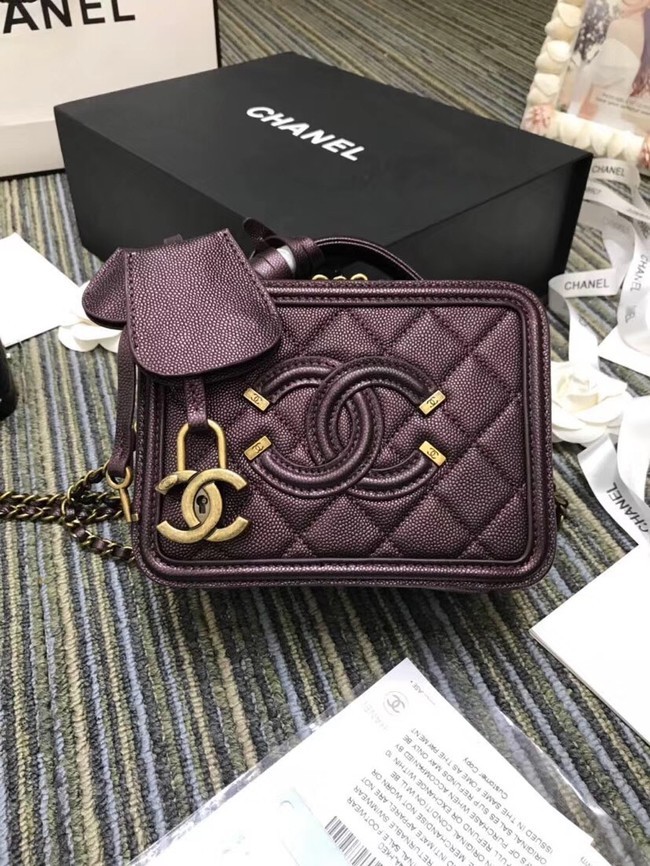 Fake 1:1 Chanel mini Vanity Case Original A93342 purple HY16193YK70