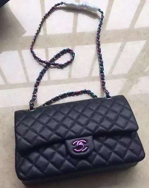 Fake Chanel 2.55 Series Double Flap Bag Original Lambskin Leather A1112 Black HY24015kw88
