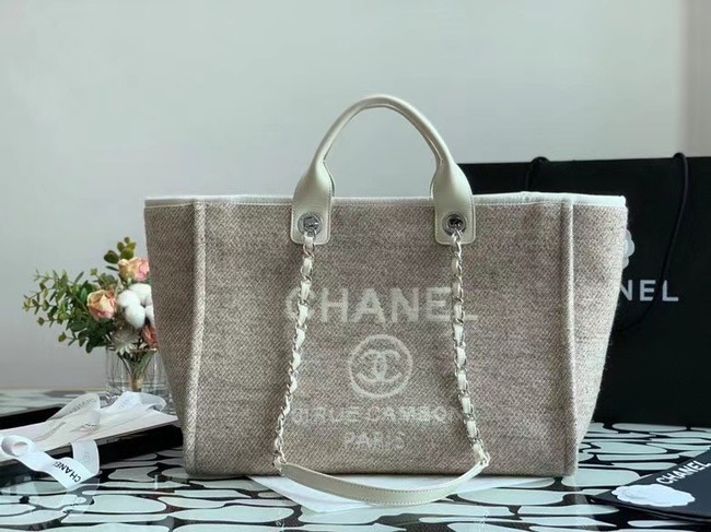 Fake Chanel Canvas Tote Shopping Bag B66941 Cream HY2740tu77