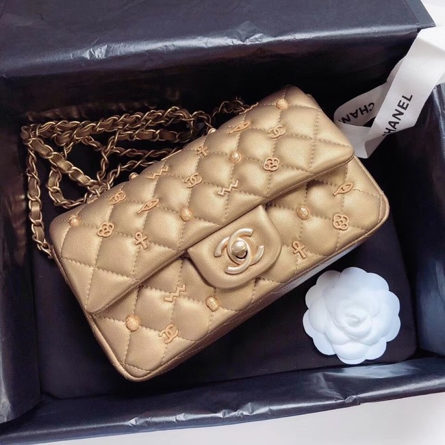 Fake Chanel Classic bag Original Gold & Gold-Tone Metal A01116 HY11661QF99