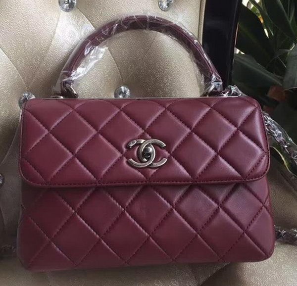 Fake Chanel Classic Top Flap Bag Original Sheepskin Leather A92236 Burgundy HY17733xR88