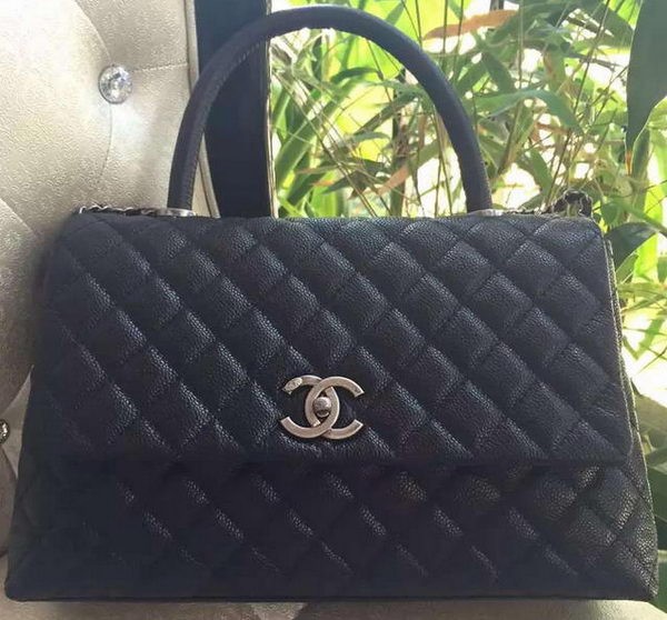 Fake Chanel Classic Top Handle Bag Original Cannage Pattern A95168 Black HY10630ny77