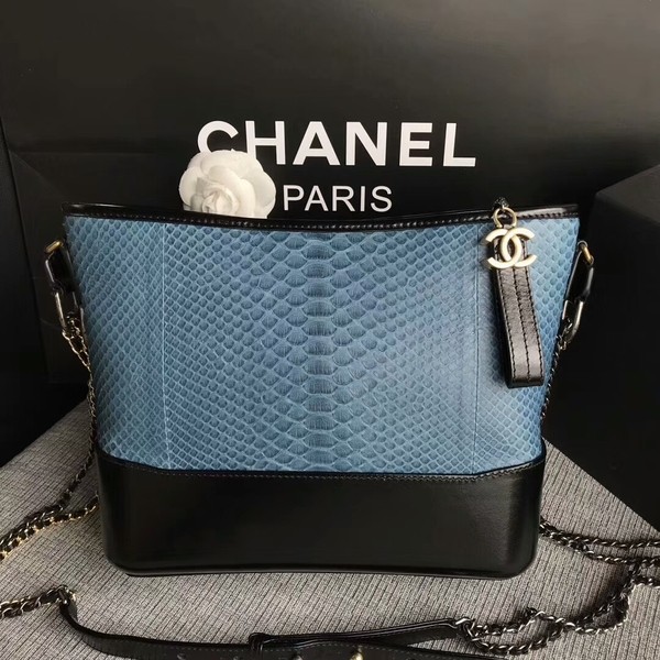 Fake Chanel Gabrielle Shoulder Bag Original Python Leather A93842 Skyblue HY711QF99