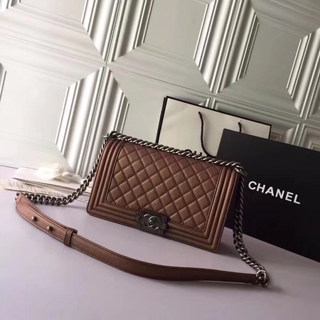 Fake Chanel Le Boy Flap Shoulder Bag Original Cannage Patterns 67086 Bronze HY2412Qv16