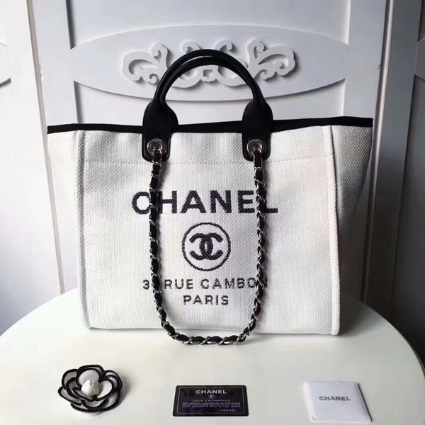 Fake Chanel Medium Original Canvas Leather Tote Shopping Bag 66941C HY16822xE84
