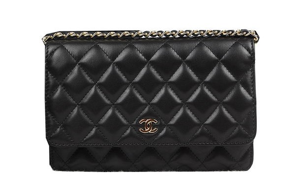 Fake Chanel mini Flap Bag CHA33814 Black Original Sheepskin Leather Gold HY2901QF99