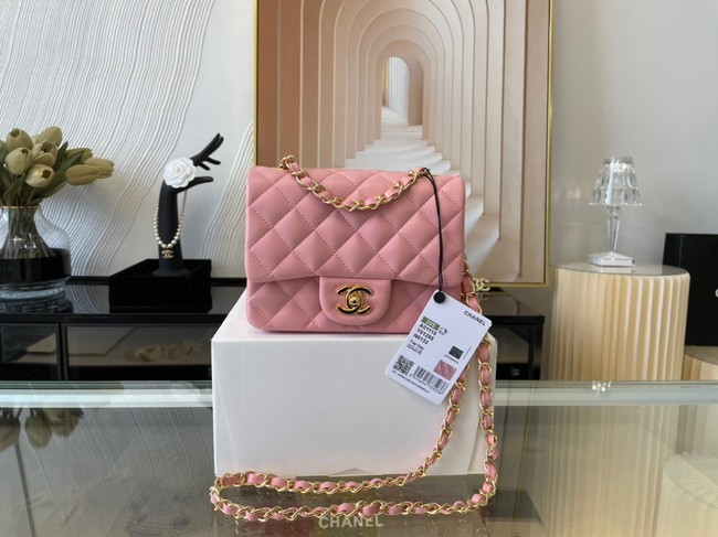 Fake Chanel MINI Flap Bag Original Sheepskin Leather 1115 pink HY1127xE84