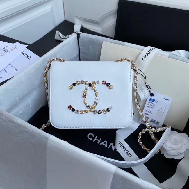 Fake Chanel Original Lather Flap Bag AS3699 white HY4134eZ32