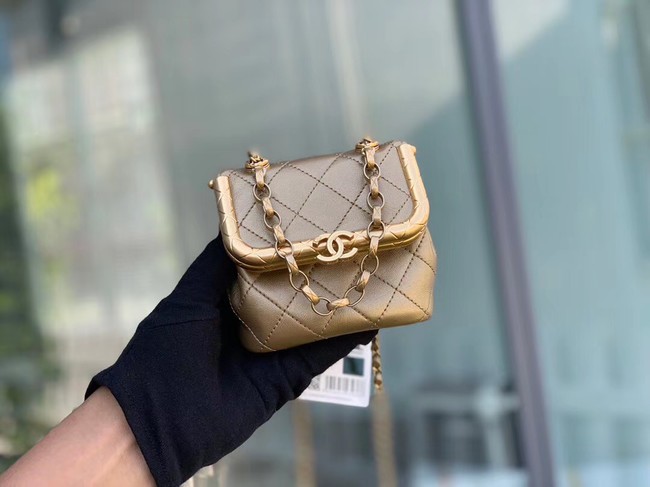 Fake Chanel Original mini Magnet buckle bag AS1885 gold HY883bz90