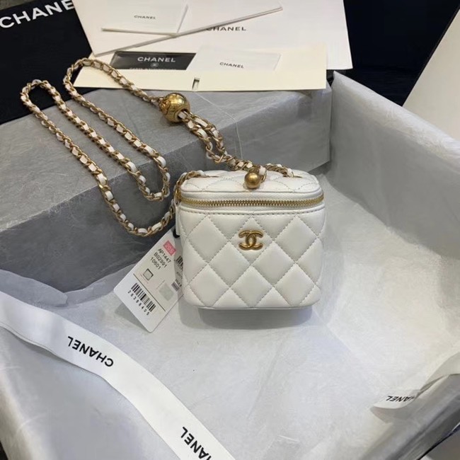 Fake Chanel Original Small classic chain box handbag AP1447 white HY11890Iw51