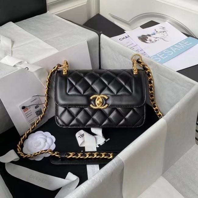 Fake Chanel small Flap Shoulder Bag Original leather AS2714 black HY14785tu77