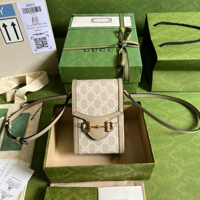 Fake Gucci Horsebit 1955 mini bag 625615 Beige HY24071QF99