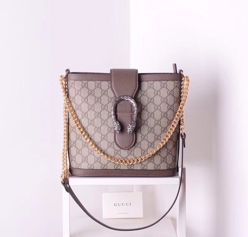 Fake Gucci Vintage Dionysian Bucket Bag 49962 Brown HY14456pE71