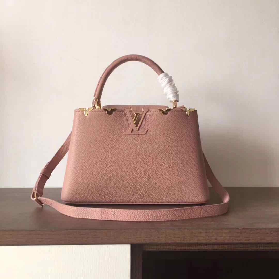 Fake Louis Vuitton original Elegant Capucines BB Bags M94517 pink HY4602Qv16