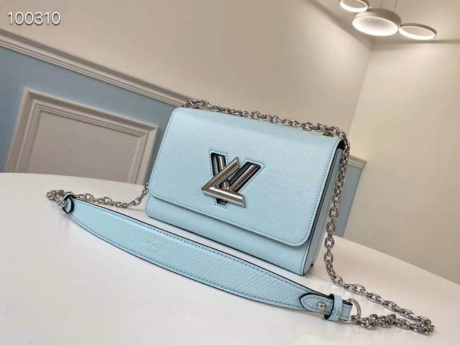 Fake Louis vuitton original epi leather TWIST MM M66119 sky blue HY15010ny77