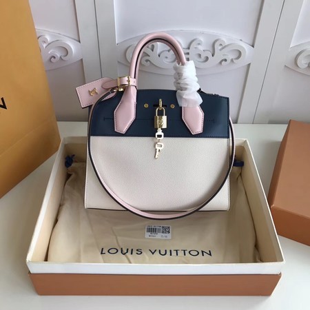 Fake Louis Vuitton Original Leather CITY STEAMER Mini M55062 Black&White HY2222xE84
