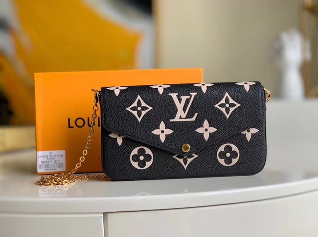 Fake Louis Vuitton Original POCHETTE FELICIE Chain Bag M69977 black HY24722lF58