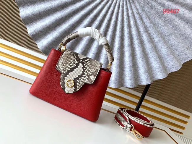 Fake Louis Vuitton Original Taurillon leather CAPUCINES BB M95509 red HY19691QF99