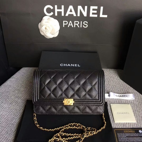 Fashion Boy Chanel WOC Flap Bag Original Calfskin Leather CHA6040 Black HY22740OM51