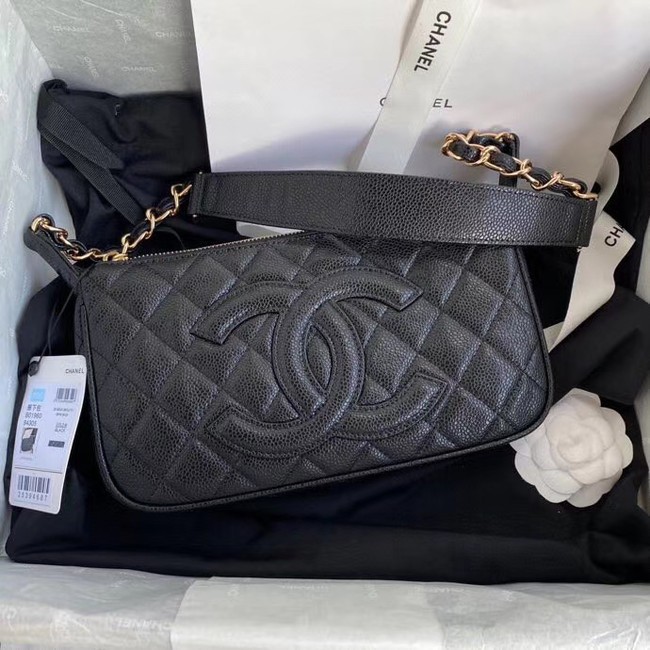 Fashion Chanel Original Caviar Leather Classic Bag 36988 black HY15108iZ66