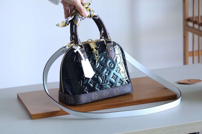 Fashion Louis vuitton original Monogam vernis Alma BB M44389 black HY18935Of26