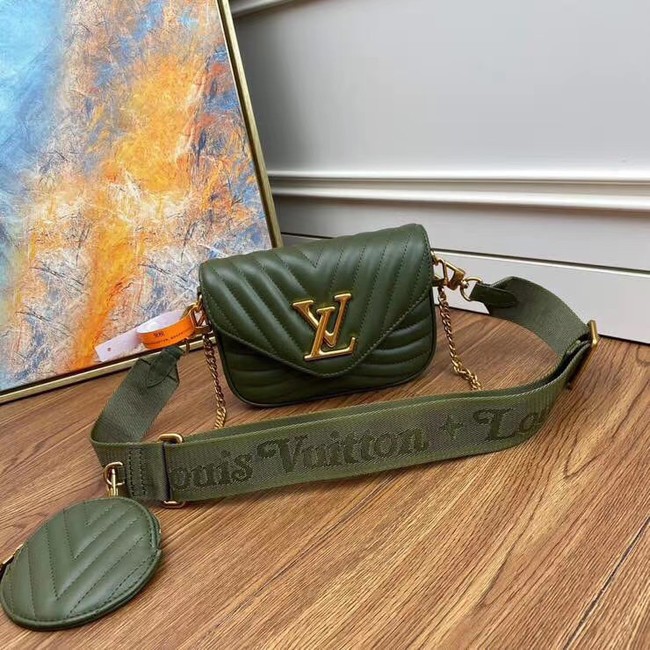 Fashion Louis Vuitton Original NEW WAVE MULTI-POCHETTE M56461 green HY15687wc24
