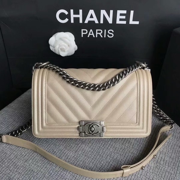 First-class Quality Boy Chanel Original Chevron Leather 67086 Camel HY18757VJ28