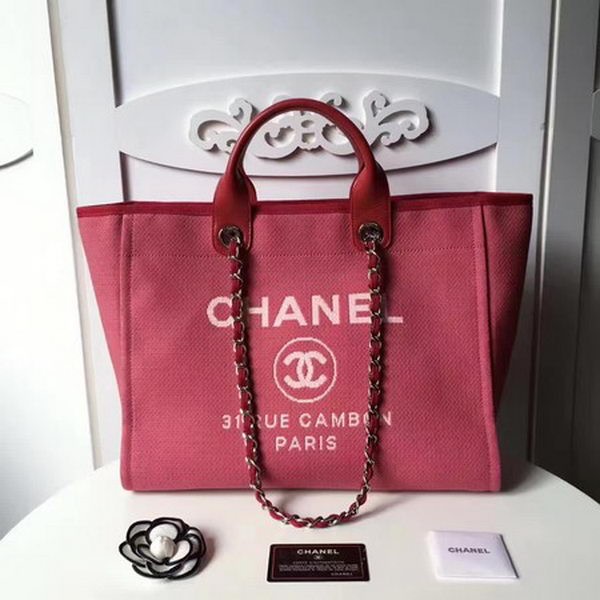 First-class Quality Chanel Large Canvas Tote Shopping Bag CHA1679 Red HY18914xO55