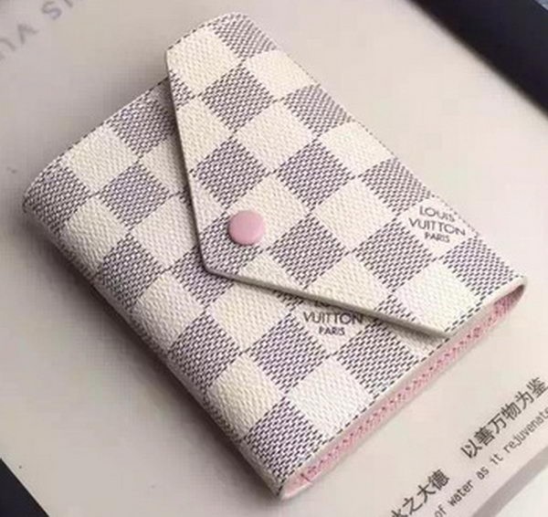 First-class Quality Louis Vuitton Damier Azur Canvas VICTORINE WALLET N58114 Pink HY25213Sf41