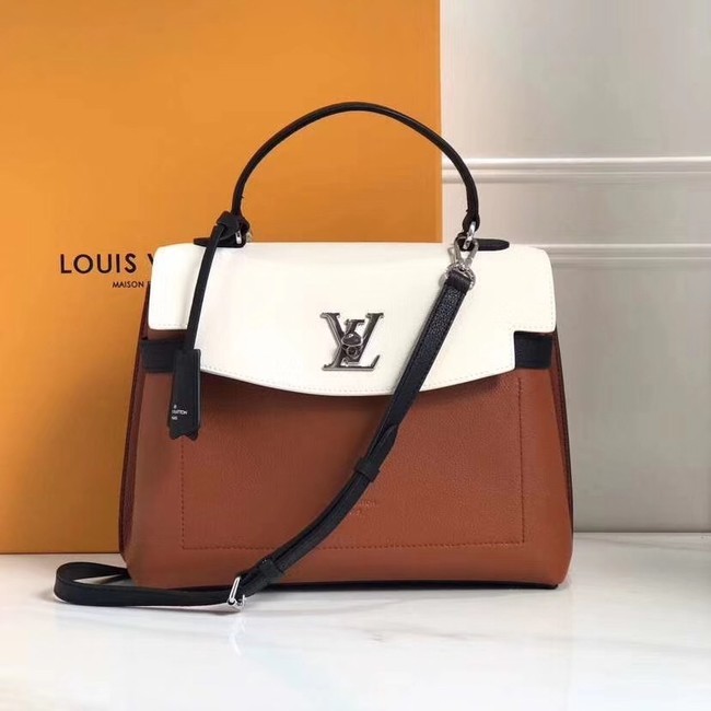 First-class Quality Louis Vuitton Original LOCKME EVER M52360 Caramel Creme Noir HY19373Sf41