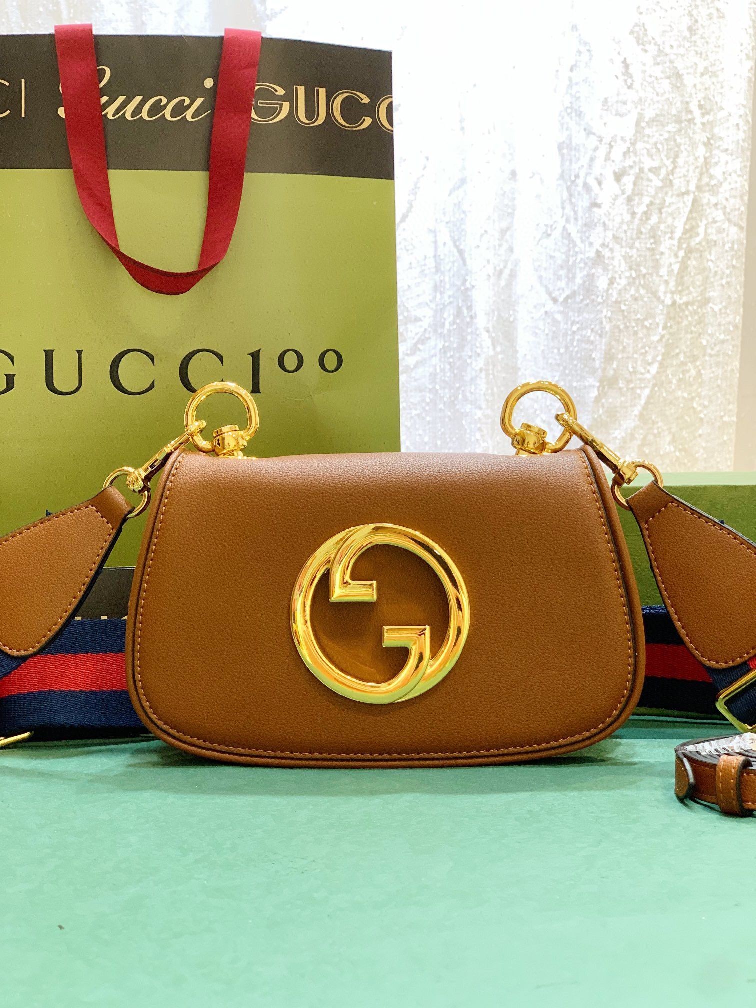 Gucci Blondie Original leahter shoulder bag 698643 brown HY15437rJ28