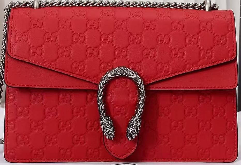 Gucci Dionysus GG Original Leather Shoulder Bag 400249C Red HY12612Yr55