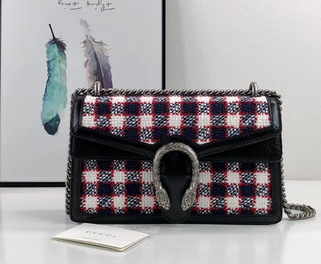 Gucci Dionysus GG Original tweed Shoulder Bag AS400249 blue HY1603iZ66