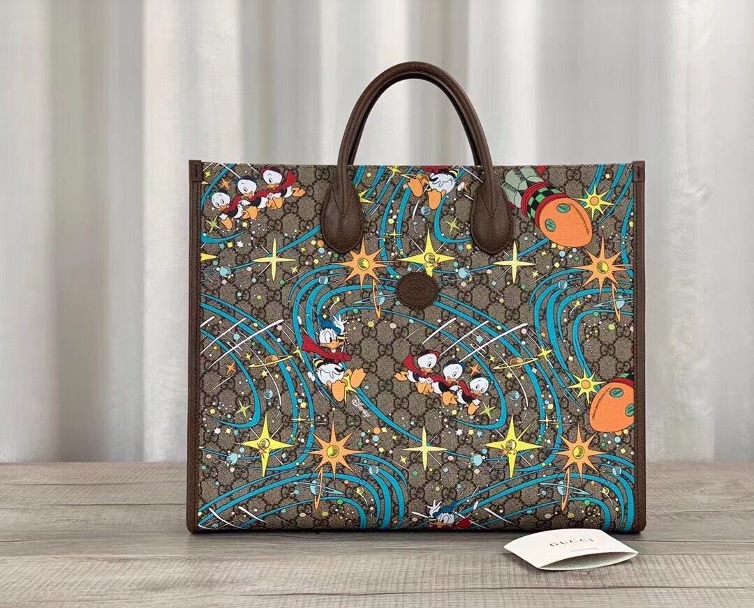Gucci Donald Duck Series Original Leather Tote Bag 650037 HY8517jf20