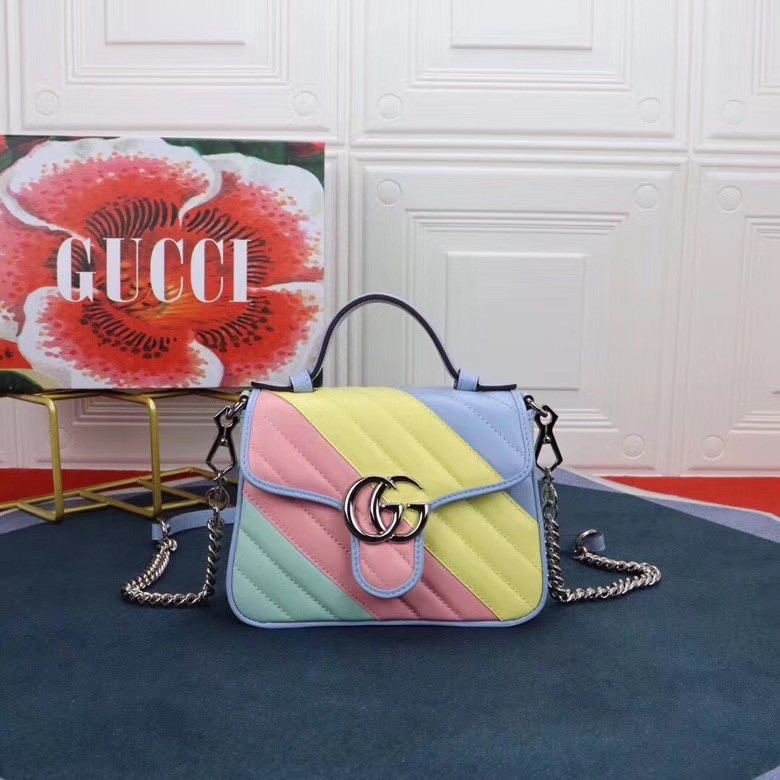Gucci GG Marmont mini top handle bag 547260 Multicolored HY19276kC27