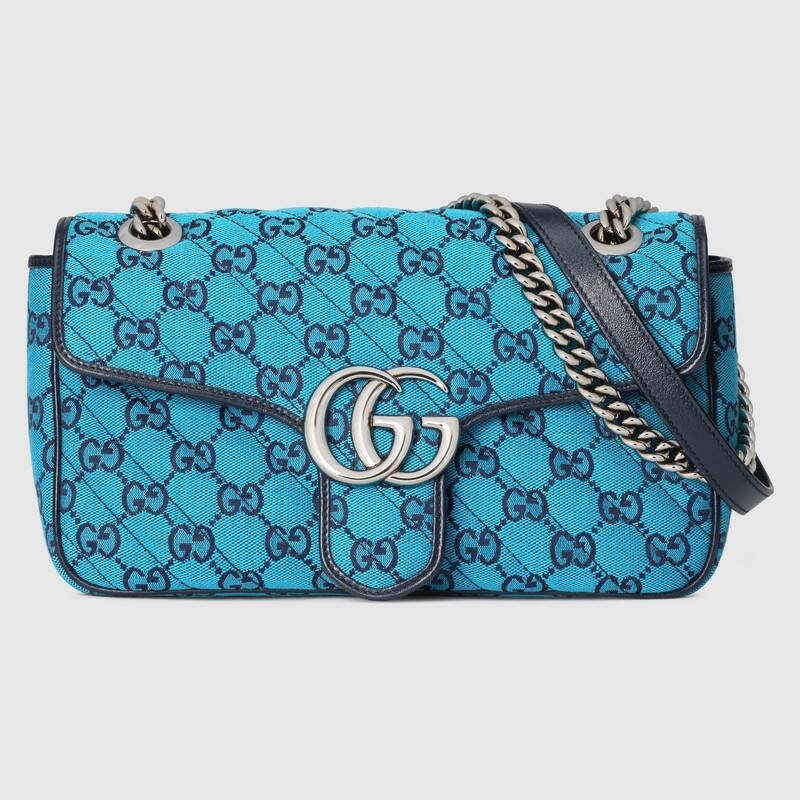 Gucci GG Marmont multicolor small shoulder bag 443497 blue HY27020UM91