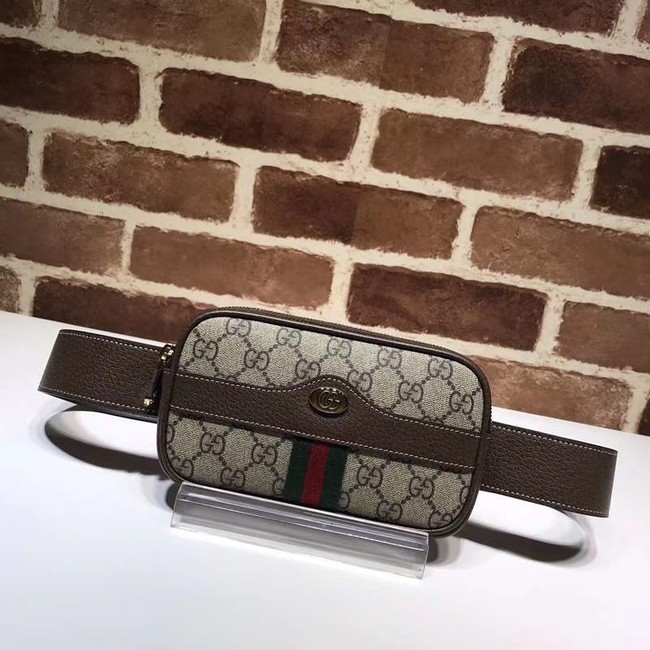 Gucci GG Original GG Leather belt bag 519308 brown HY21849Oq54