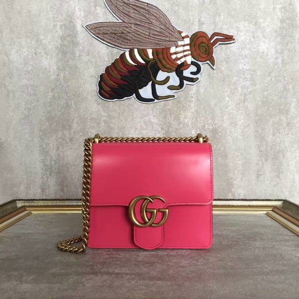 Gucci GG Original Marmont Leather Shoulder Bag 431384A Pink HY14300Wi77