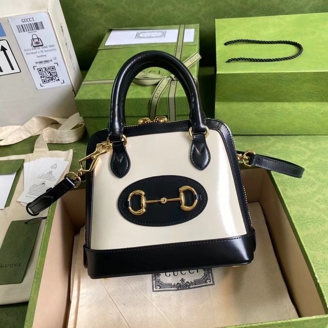 Gucci Horsebit 1955 mini top handle bag 640716 black&white HY3582yk28