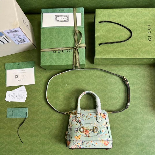 Gucci Horsebit 1955 mini top handle bag 640716 light blue HY18260UM91