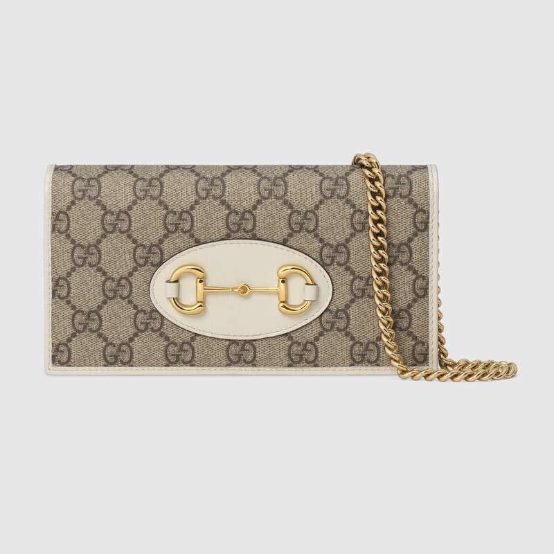 Gucci Horsebit 1955 wallet with chain 621892 white HY10155fw56