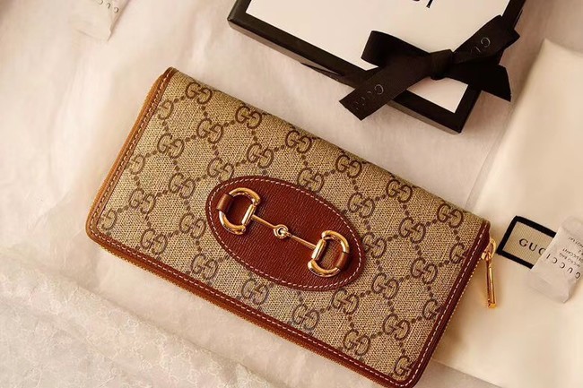 Gucci Horsebit 1955 zip around wallet 621889 brown HY9542jo45