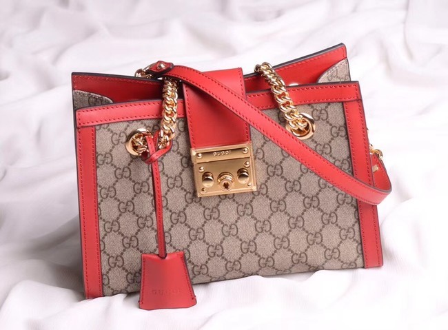 Gucci original Padlock shoulder bag 498156 red HY4331pB23