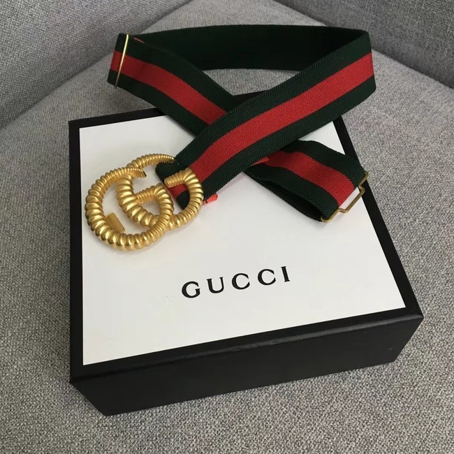 Gucci Web elastic belt with torchon Double G buckle 524101 red&green HY3578iv85