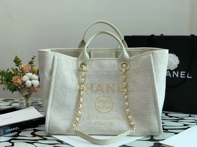 High Imitation Chanel Canvas Tote Shopping Bag B66941 white HY19292bg96