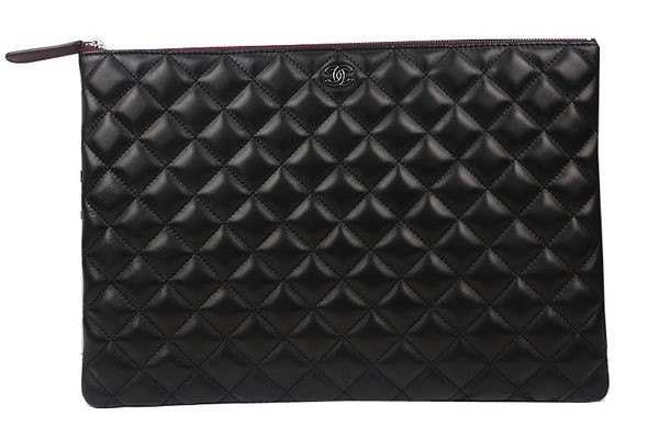 High Quality Chanel Clutch Bag Black Original Sheepskin A69254 A69253 A69252 Silver HY21586pR54