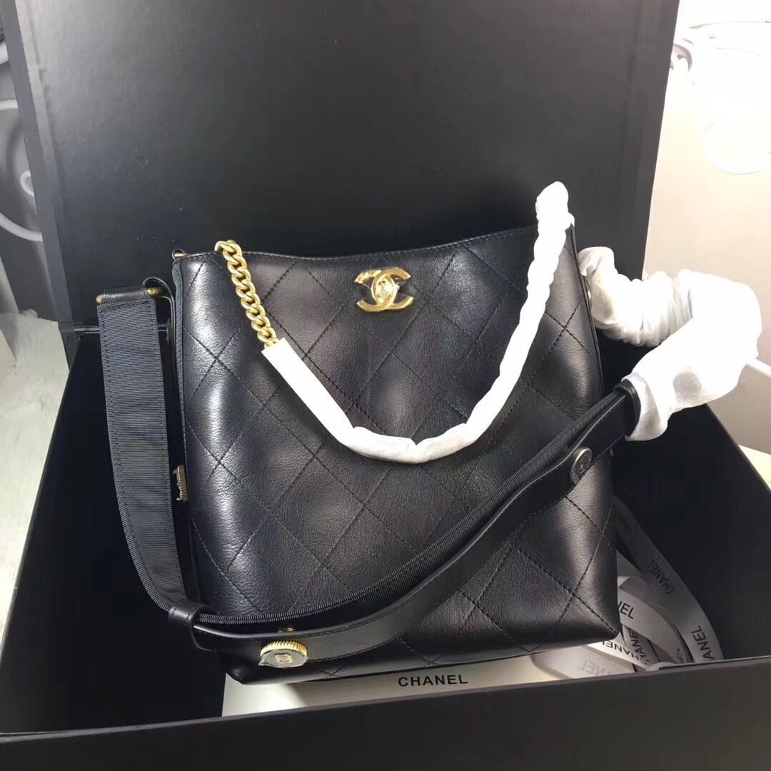 High Quality Chanel Retro Bucket Original Calfskin Bag CC62358 Black HY15381pR54